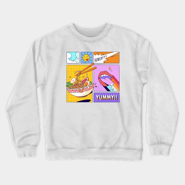 Yummy Ramen Crewneck Sweatshirt by MvdSwink